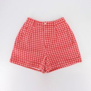 SOLD - Vintage 90s Maren Sport Red Plaid Gingham High-Rise Summer Picnic Shorts